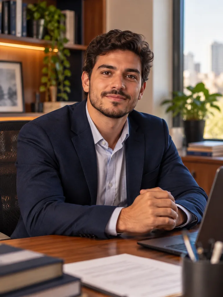 Retrato de Lucas Menezes Duarte, assistente jurídico do escritório